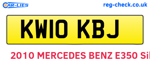 KW10KBJ are the vehicle registration plates.