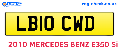 LB10CWD are the vehicle registration plates.