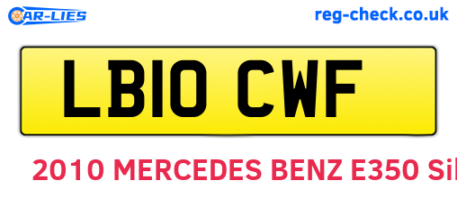 LB10CWF are the vehicle registration plates.