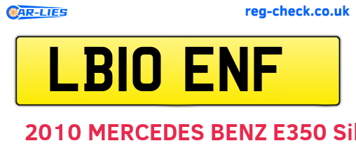 LB10ENF are the vehicle registration plates.