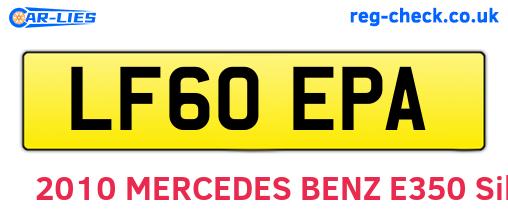 LF60EPA are the vehicle registration plates.