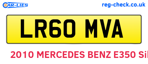 LR60MVA are the vehicle registration plates.