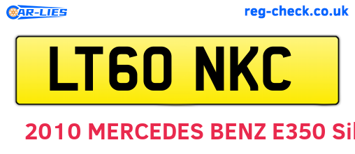 LT60NKC are the vehicle registration plates.