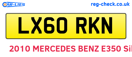 LX60RKN are the vehicle registration plates.