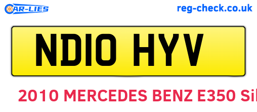 ND10HYV are the vehicle registration plates.