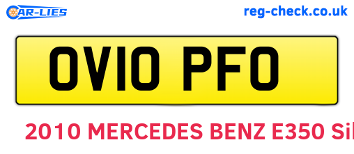 OV10PFO are the vehicle registration plates.