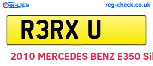 R3RXU are the vehicle registration plates.