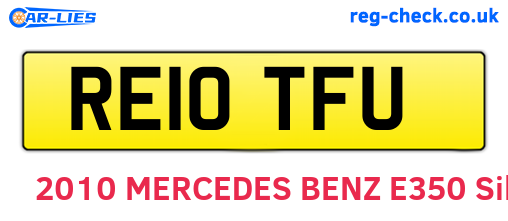 RE10TFU are the vehicle registration plates.