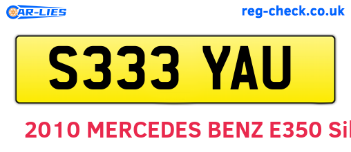 S333YAU are the vehicle registration plates.