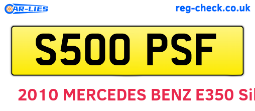 S500PSF are the vehicle registration plates.