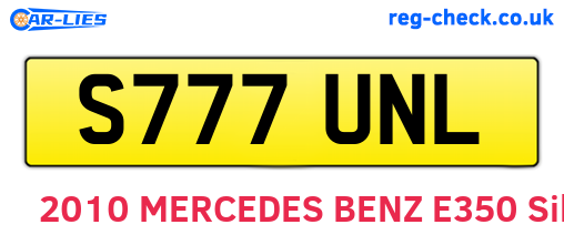 S777UNL are the vehicle registration plates.