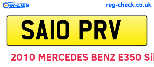 SA10PRV are the vehicle registration plates.