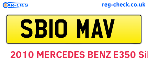 SB10MAV are the vehicle registration plates.