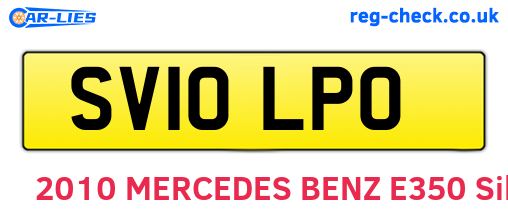 SV10LPO are the vehicle registration plates.