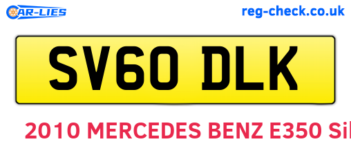 SV60DLK are the vehicle registration plates.