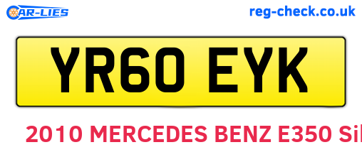 YR60EYK are the vehicle registration plates.