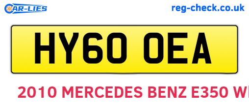 HY60OEA are the vehicle registration plates.