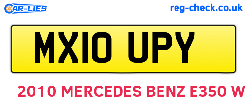 MX10UPY are the vehicle registration plates.