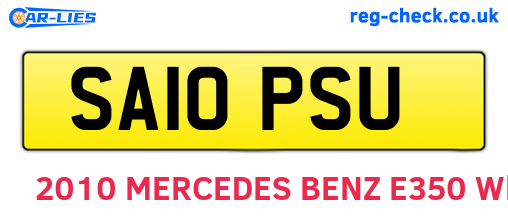 SA10PSU are the vehicle registration plates.