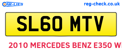 SL60MTV are the vehicle registration plates.