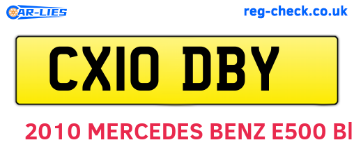 CX10DBY are the vehicle registration plates.