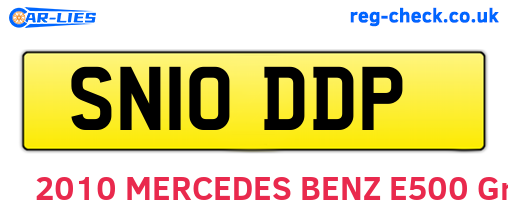 SN10DDP are the vehicle registration plates.
