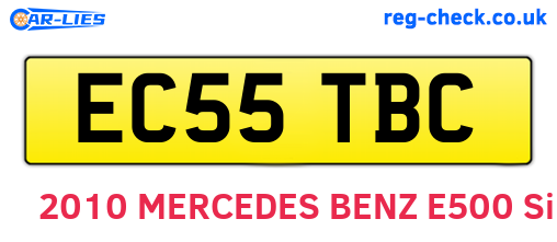EC55TBC are the vehicle registration plates.