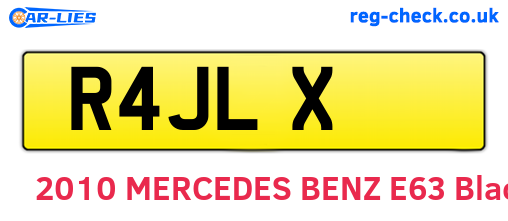 R4JLX are the vehicle registration plates.