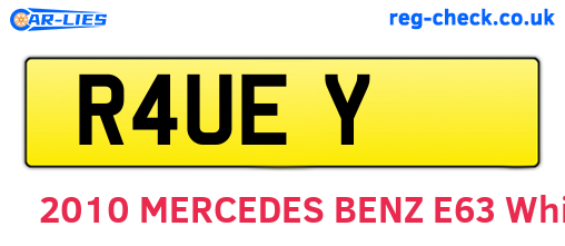 R4UEY are the vehicle registration plates.