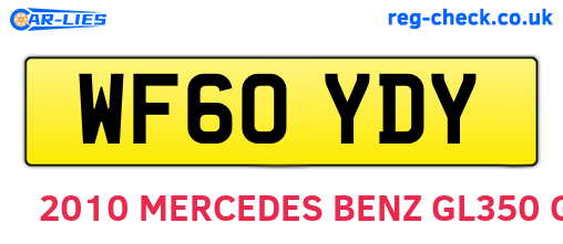 WF60YDY are the vehicle registration plates.