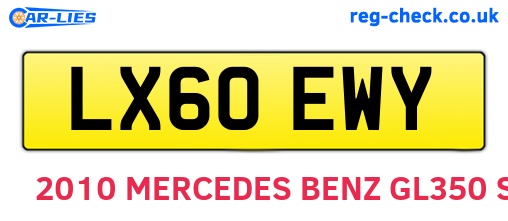 LX60EWY are the vehicle registration plates.