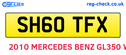 SH60TFX are the vehicle registration plates.