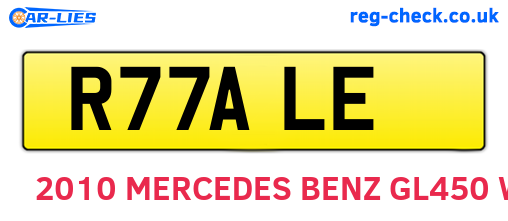R77ALE are the vehicle registration plates.