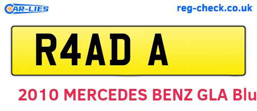 R4ADA are the vehicle registration plates.