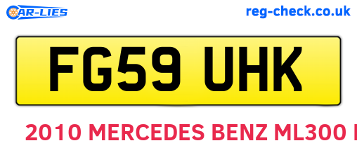 FG59UHK are the vehicle registration plates.