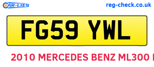 FG59YWL are the vehicle registration plates.