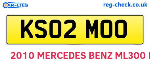 KS02MOO are the vehicle registration plates.