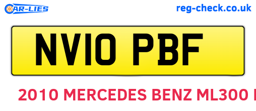 NV10PBF are the vehicle registration plates.