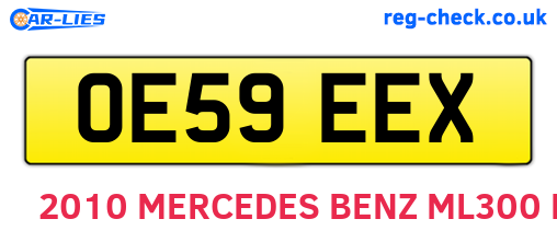 OE59EEX are the vehicle registration plates.