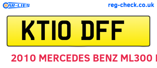 KT10DFF are the vehicle registration plates.