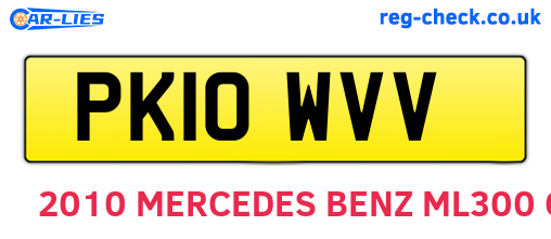 PK10WVV are the vehicle registration plates.