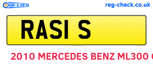 RAS1S are the vehicle registration plates.