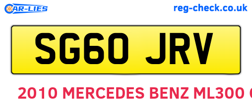 SG60JRV are the vehicle registration plates.