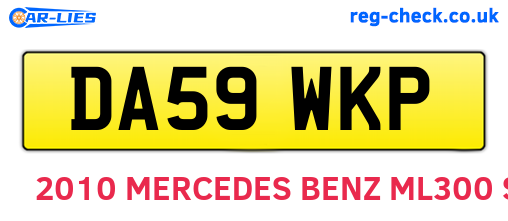 DA59WKP are the vehicle registration plates.