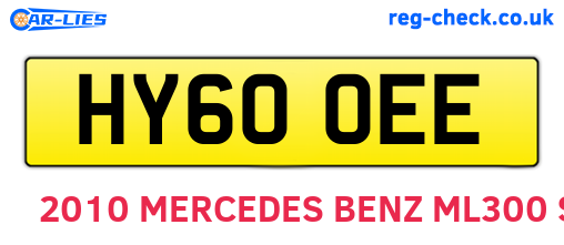 HY60OEE are the vehicle registration plates.