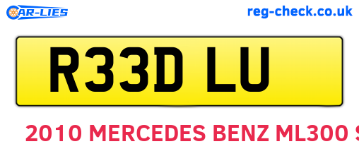 R33DLU are the vehicle registration plates.