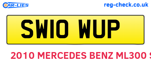 SW10WUP are the vehicle registration plates.