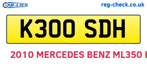 K300SDH are the vehicle registration plates.