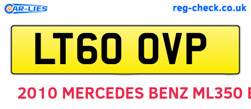 LT60OVP are the vehicle registration plates.