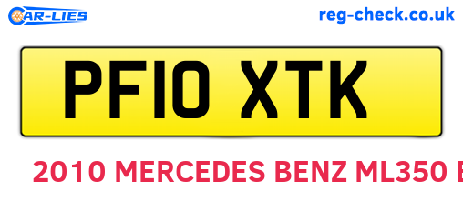 PF10XTK are the vehicle registration plates.